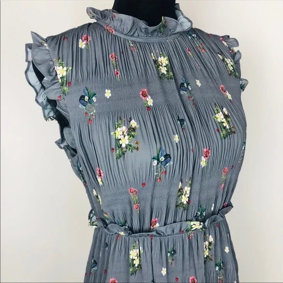 Ted Baker Gray Oracle Pleated Midi Dress Sz 2 or Small - Picture 4 of 10